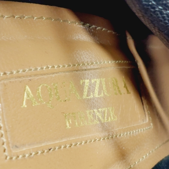 Aquazzura Black Lace Up Back Slip On High Heels Pep Toe Sandals B176 - Picture 8 of 11